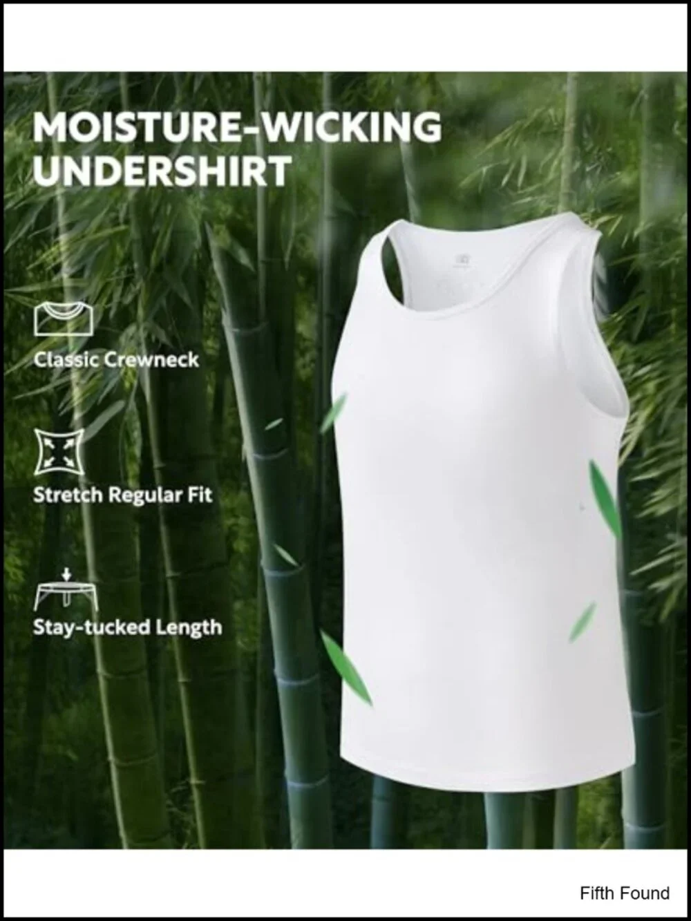 Men's Bamboo Rayon Tank Top Undershirts, Moisture-Wicking A-Shirt, Breathable,